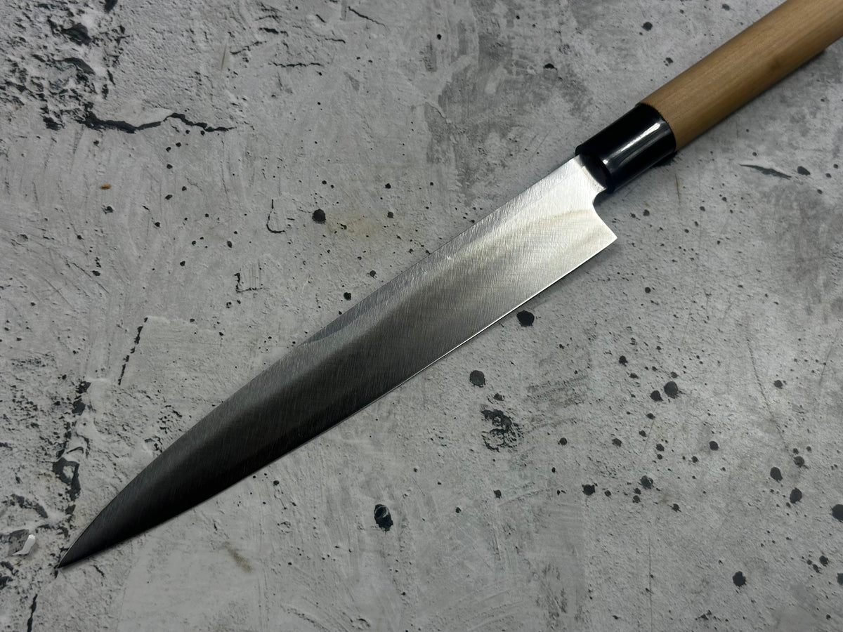 Vintage Sakai  Toshimitsu Saku Yanagiba Knife 200mm (bended) Carbon Steel 2347