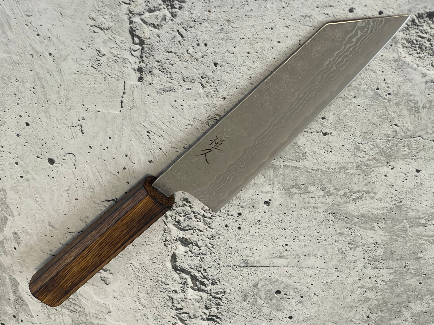 Tsunehisa 440c Damascus Nashiji Bunka 175mm Oak Handle Made in Japan 🇯🇵