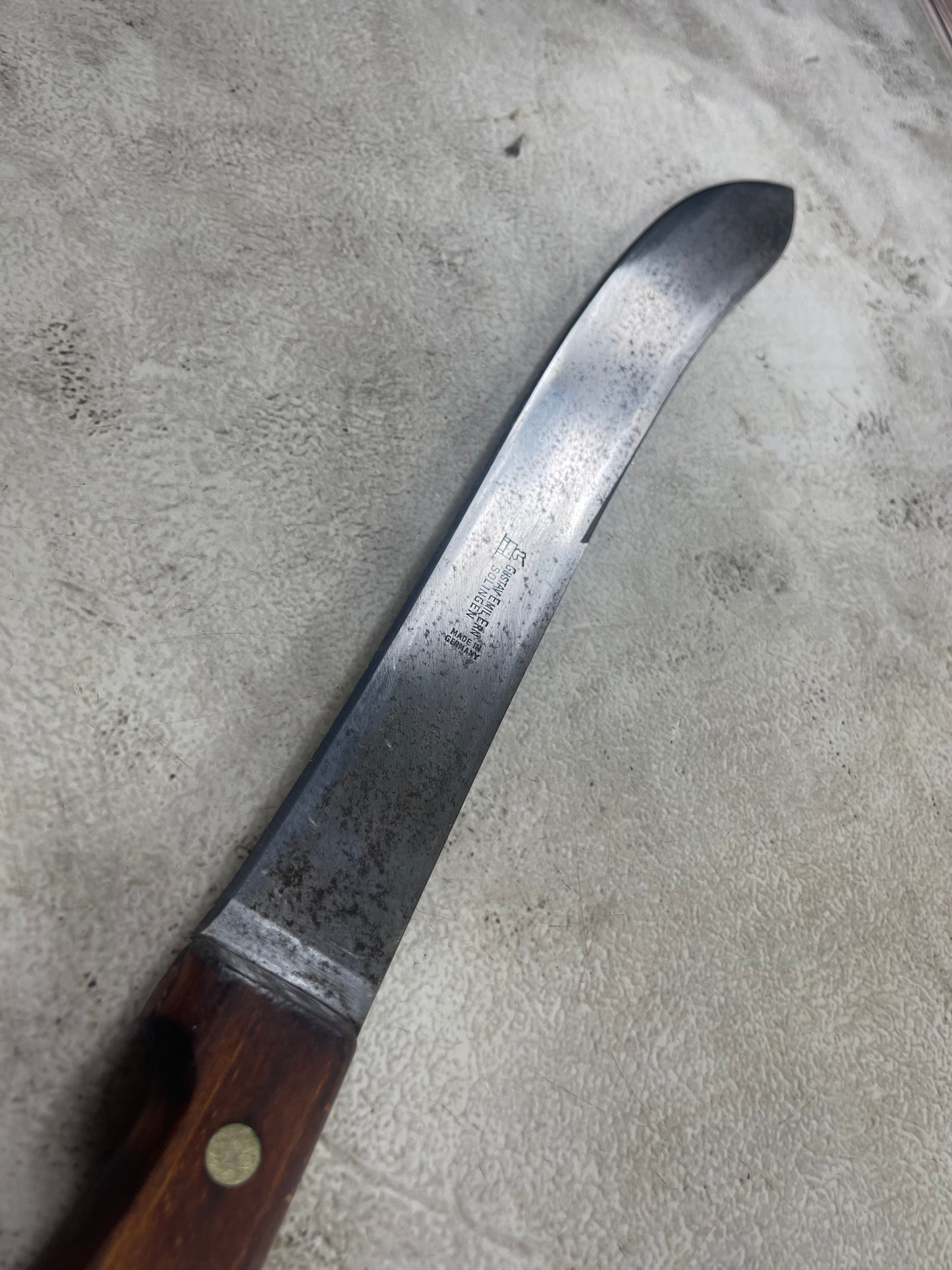 Vintage Gustav Emil Ern Butcher Machete Knife 315mm Made in Germany 🇩🇪 Cabon steel 1908