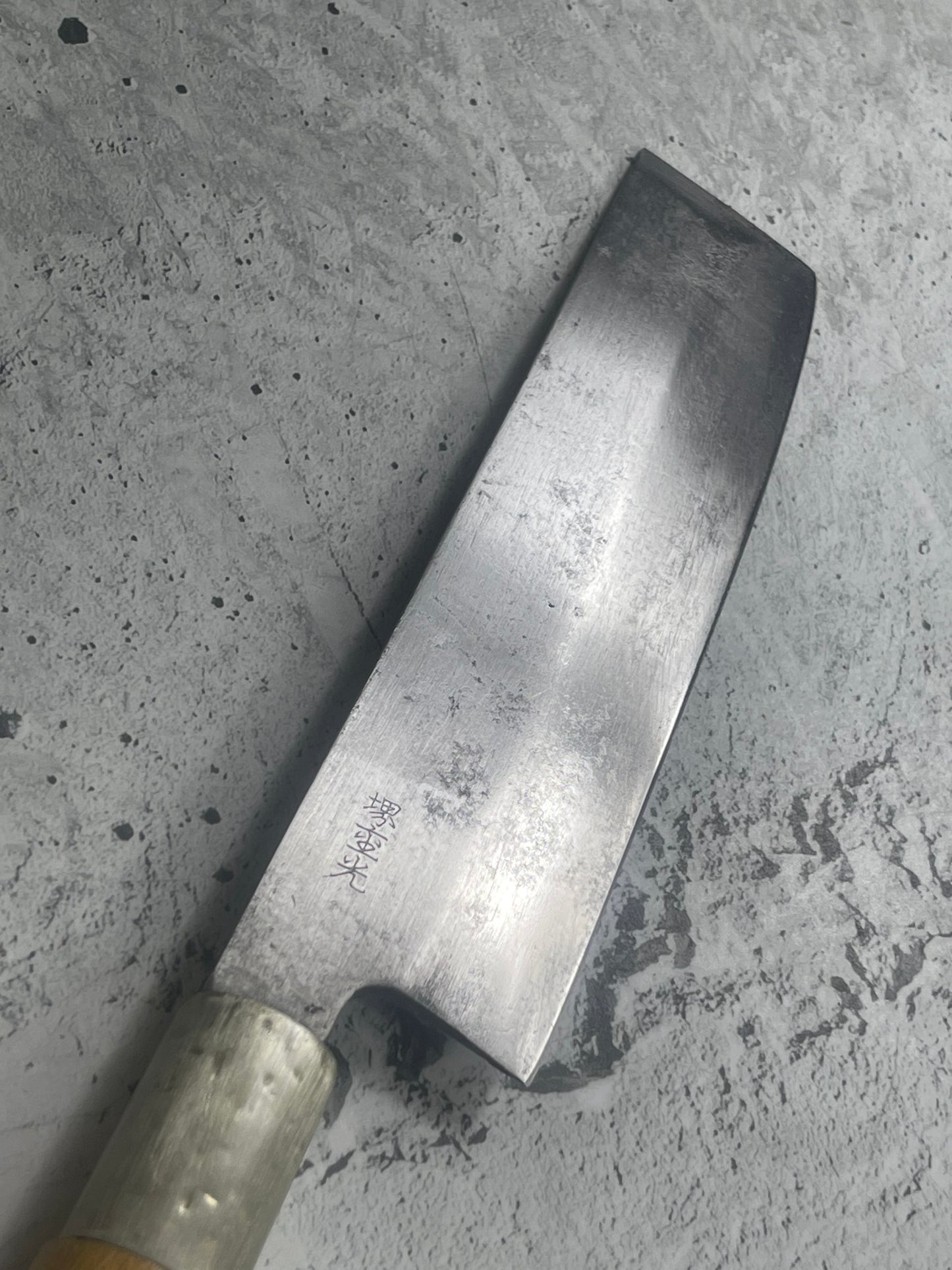 Vintage Japanese Nakiri Knife 170mm Carbon Steel Made in Japan 🇯🇵 1763