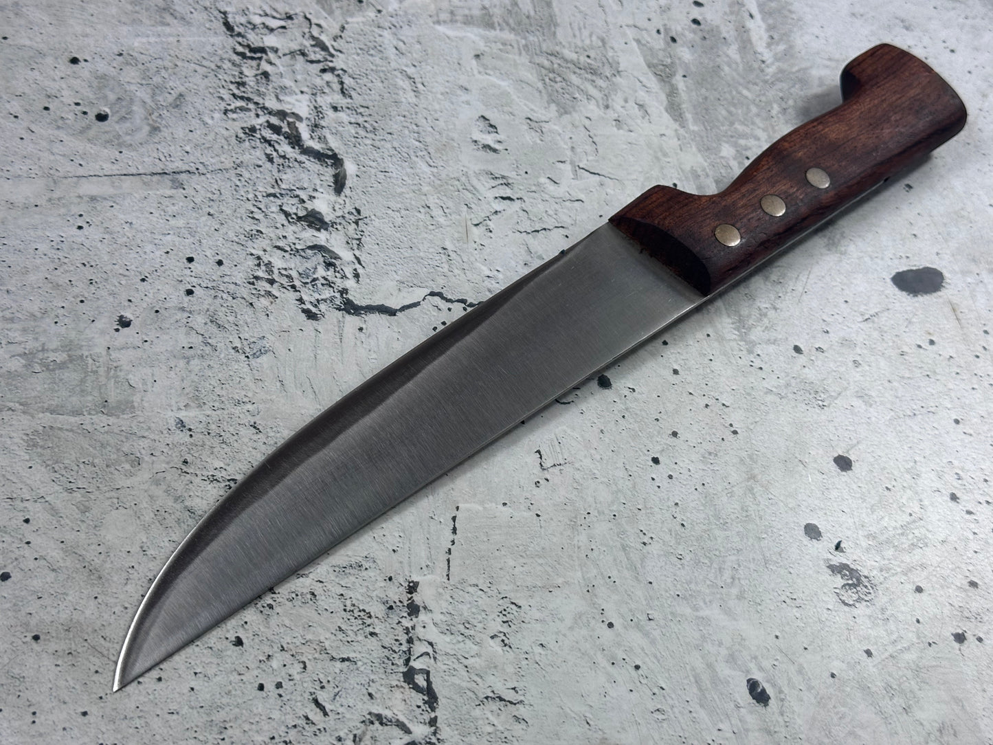 Vintage French Nogent Butcher Knife 210mm Inox Steel Wood Handle 2188