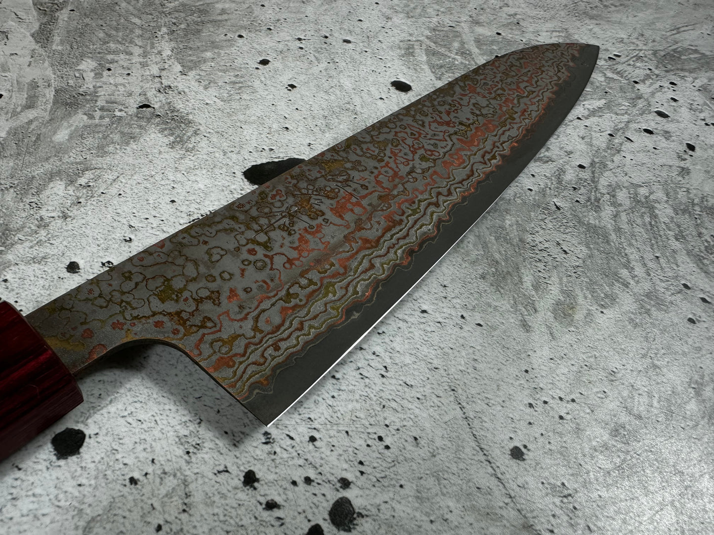 Takeshi Saji VG10-W Nashiji Rainbow Damascus Gyuto 210mm
