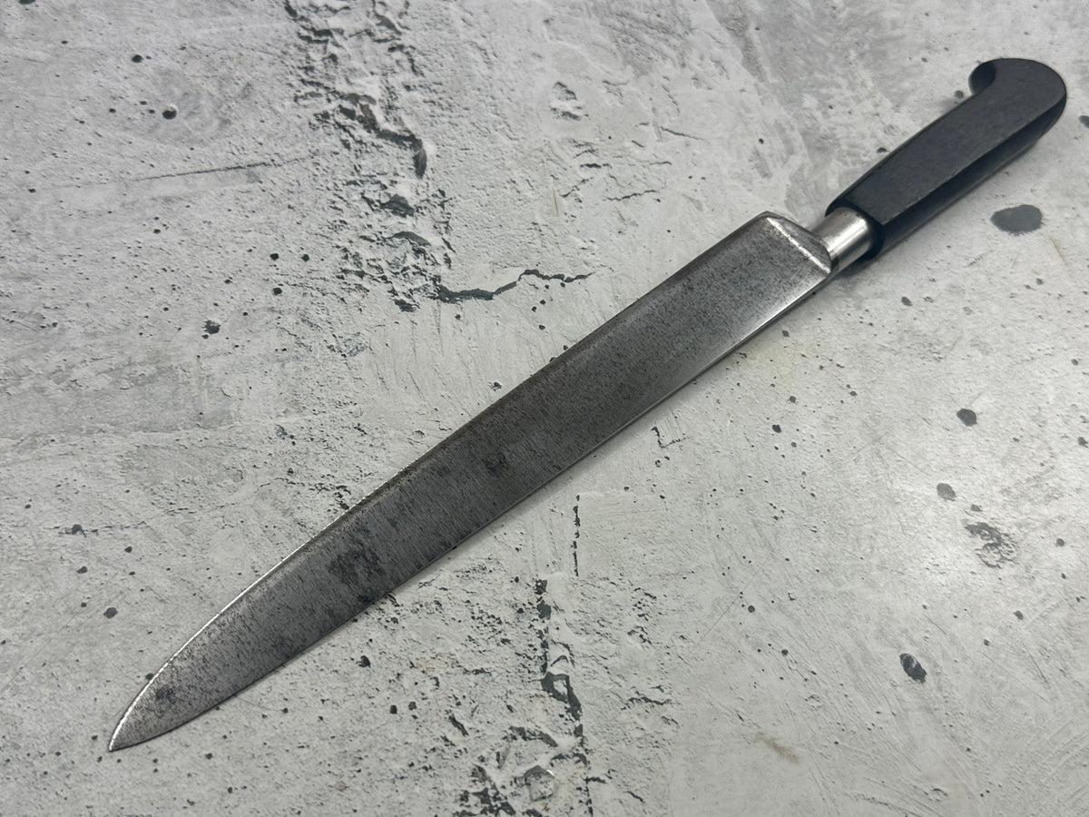 Vintage French Sabatier Nogent Style Slicing  Knife 240mm High Carbon Steel Wood Handle  2273