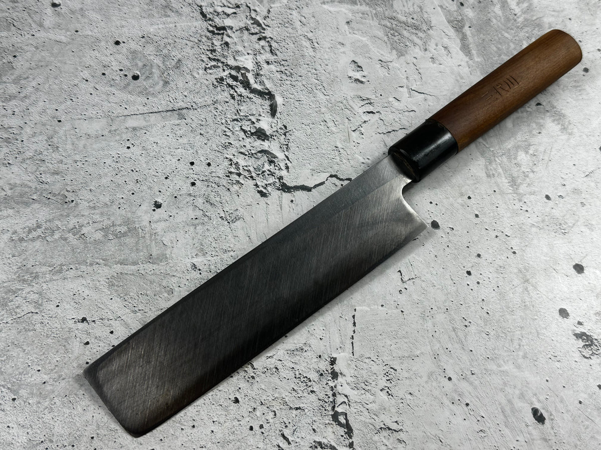 Vintage Masaaki / Masateru Sashimi Set 2x Carbon Steel Magnolia Wood Handle 2254