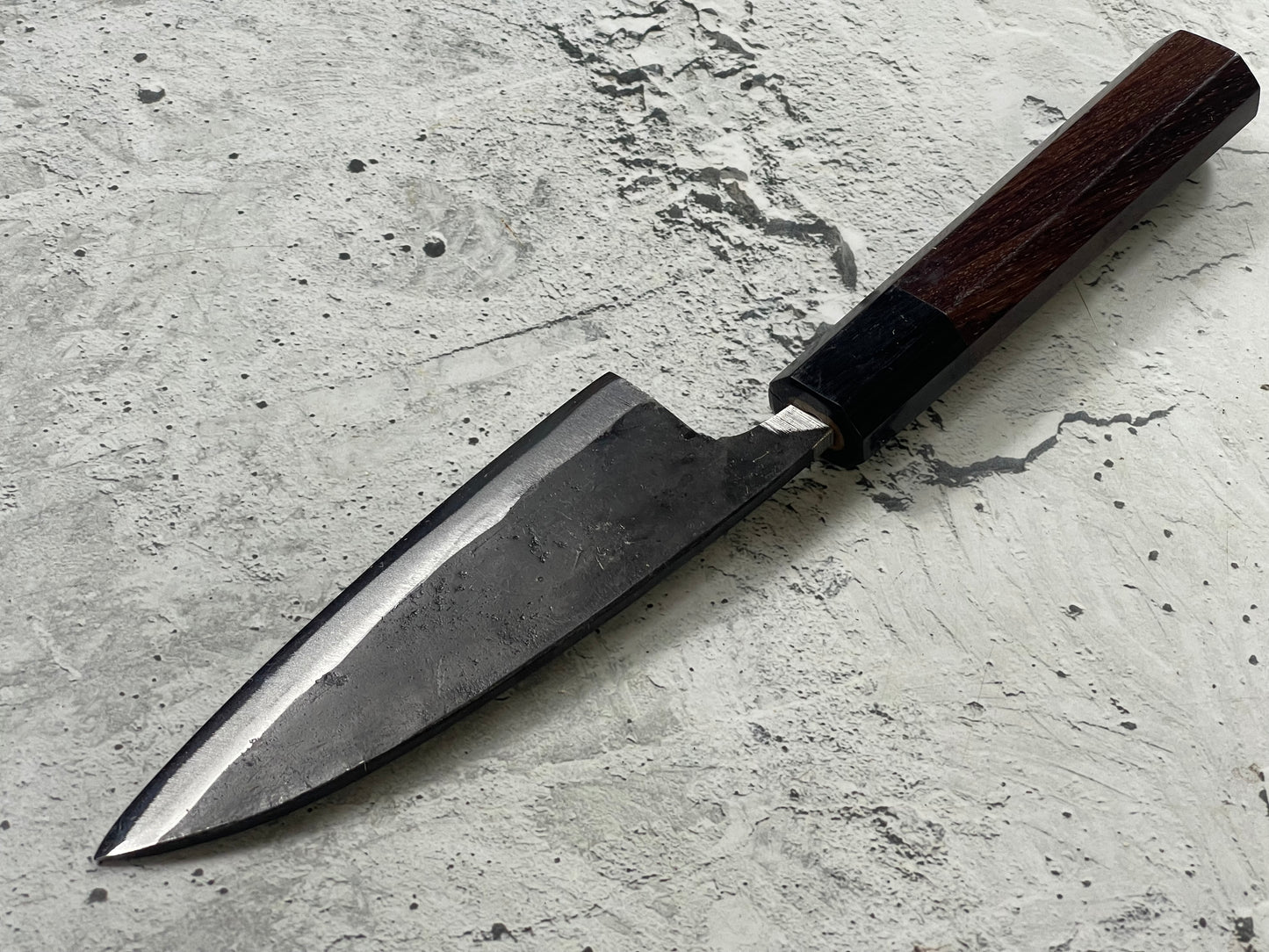 Japanese Deba Knife 12cm Carbon Steel Rosewood Black Octagon Handle Made In Japan 🇯🇵 1553