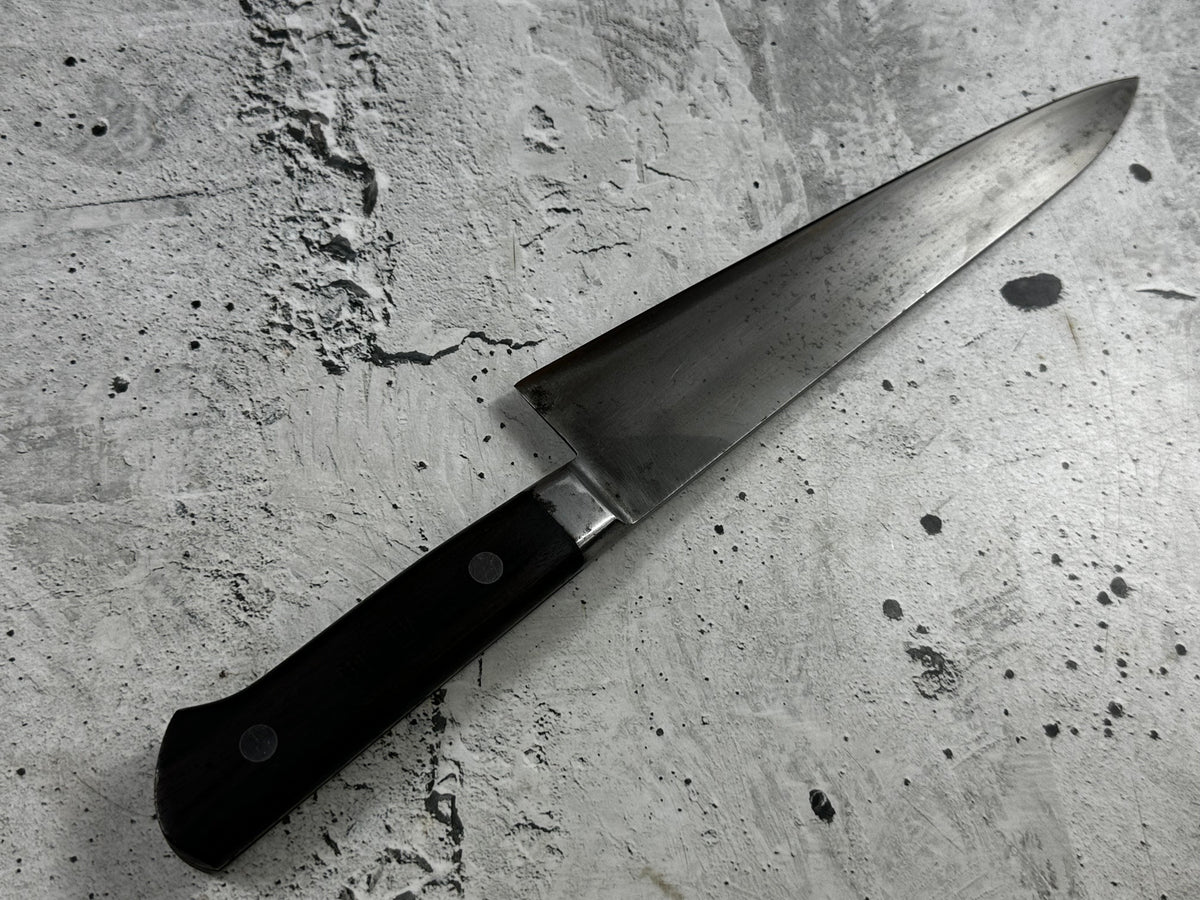 Vintage Masaaki Masateru Gyuto Knife 240mm Carbon Steel Western Wood Handle 2250