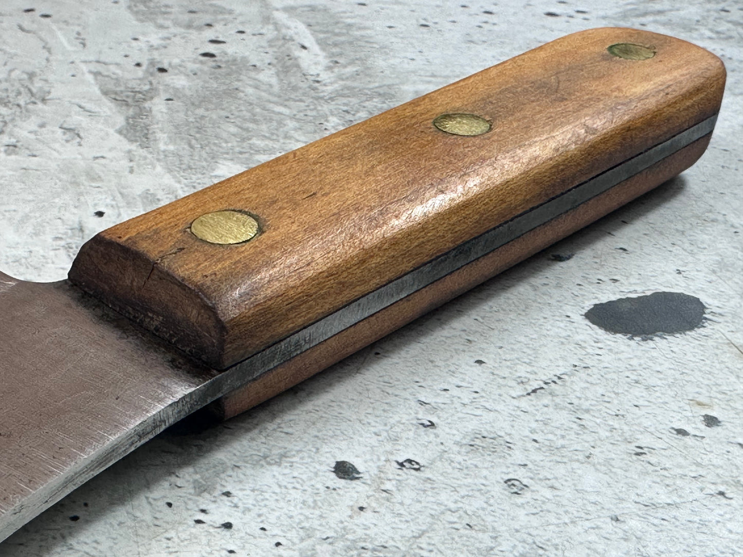 Vintage Lamson & Goodnow Butcher Cleaver Knife 180mm Carbon Steel Made in USA 2117