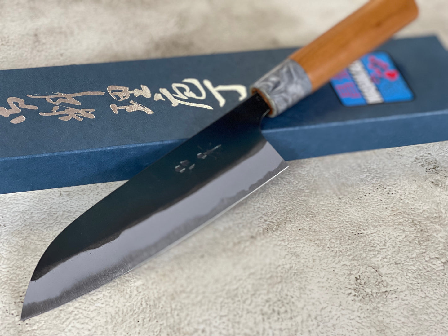 MASAKAGE MIZU Santoku 170mm oval Cherry Wood Handle