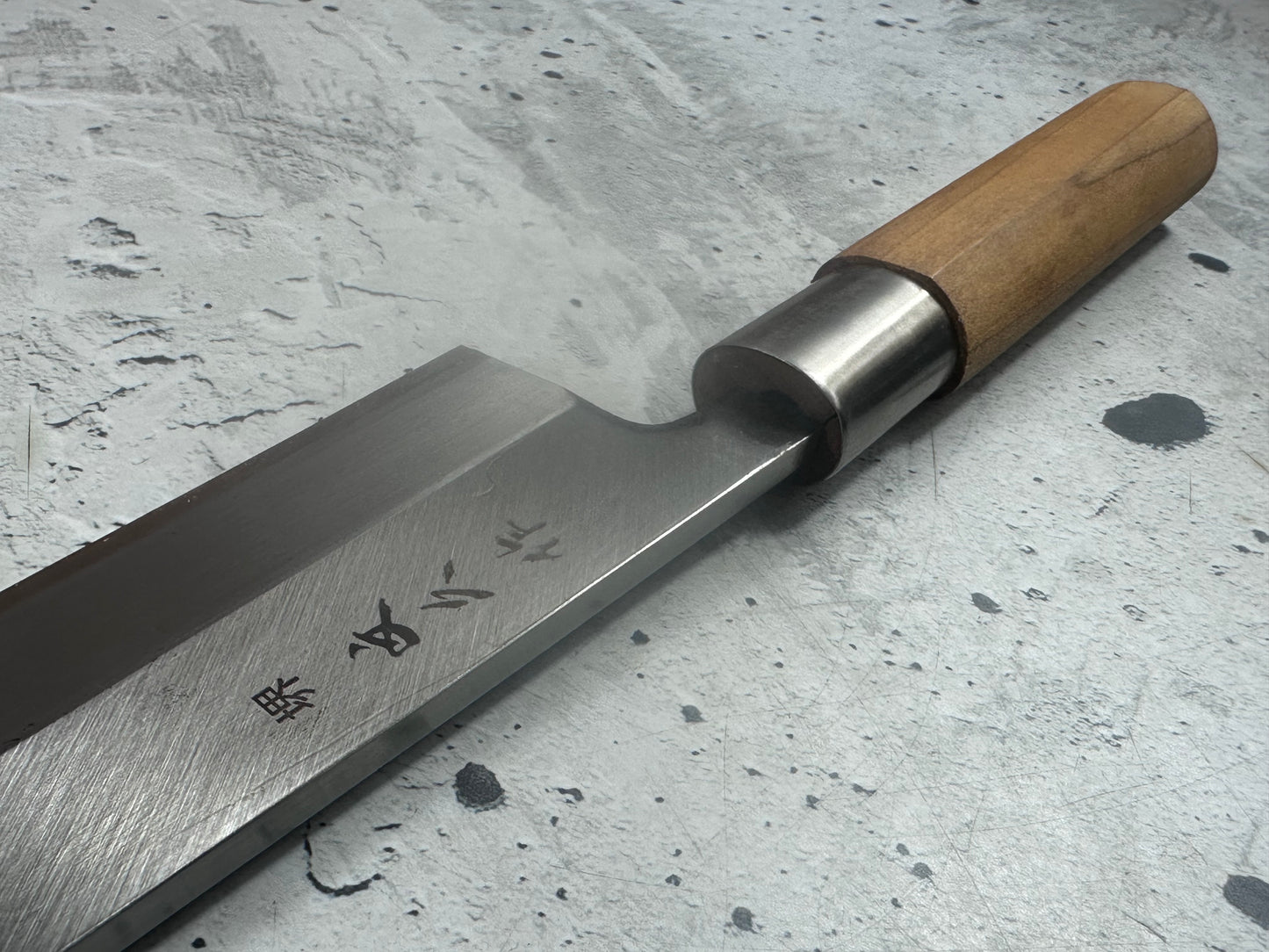 Vintage Sakai Bunkisaku Sashimi Knife 220mm Carbon Steel Wood Handle 2226