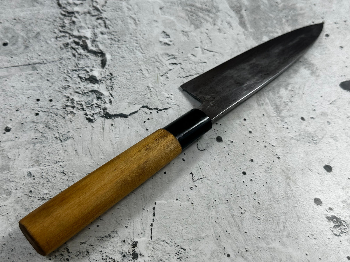 Vintage Sakai Yujiro Funayuki Knife 150mm Carbon Steel Wood Handle 2243