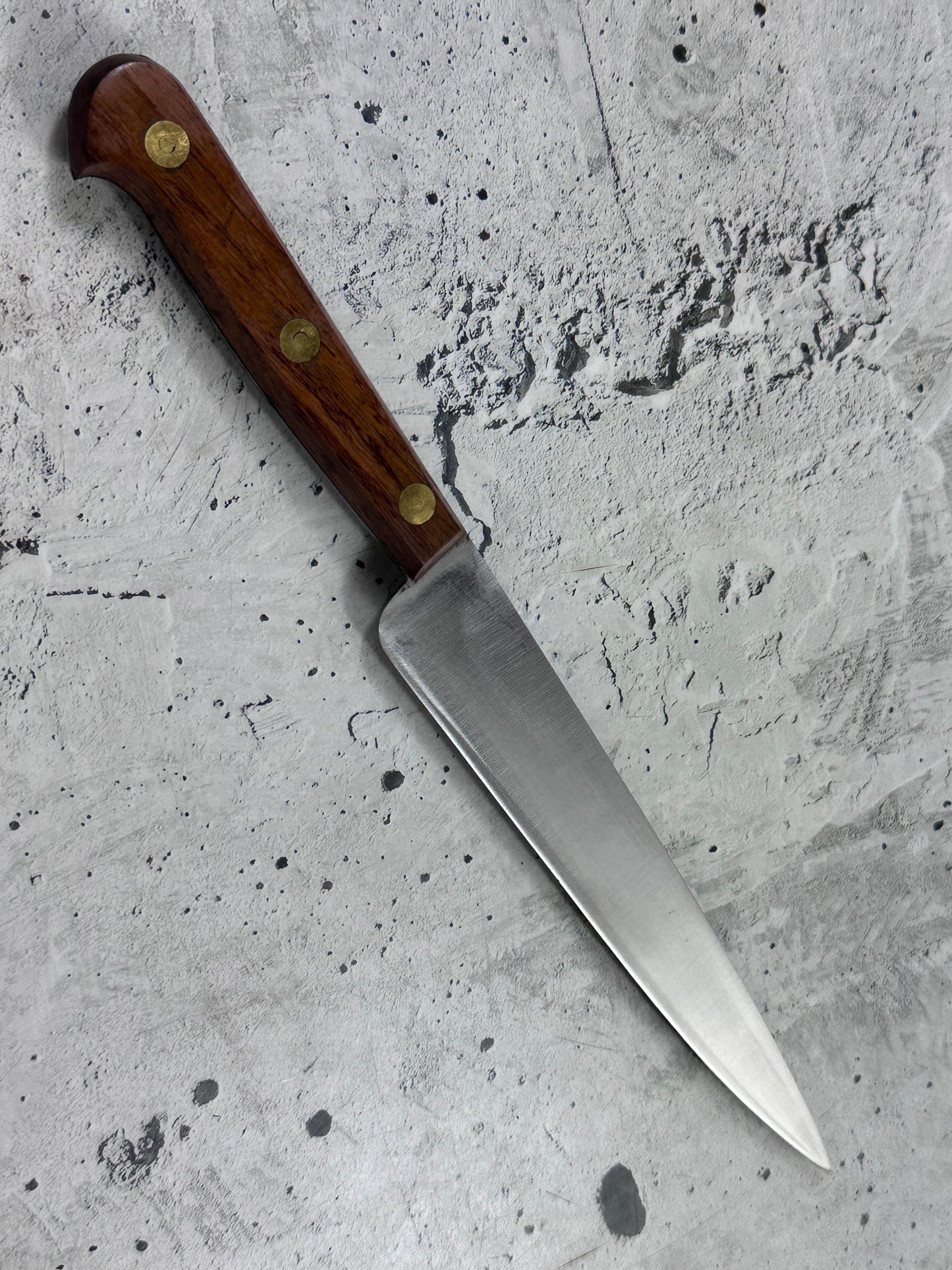 Vintage French Lacouture Slicing Knife 200mm Inox Steel Wood Handle 2191