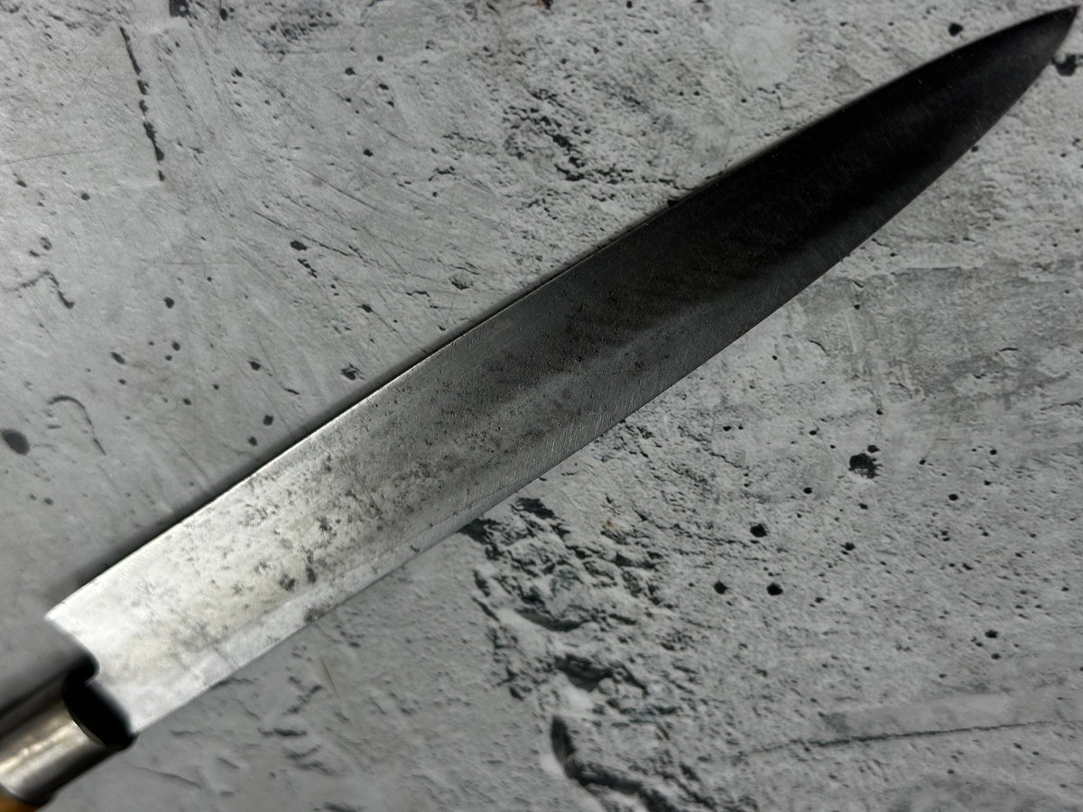 Vintage Seki Magoroku Knife 200mm Carbon Steel Magnolia Wood Handle 2244