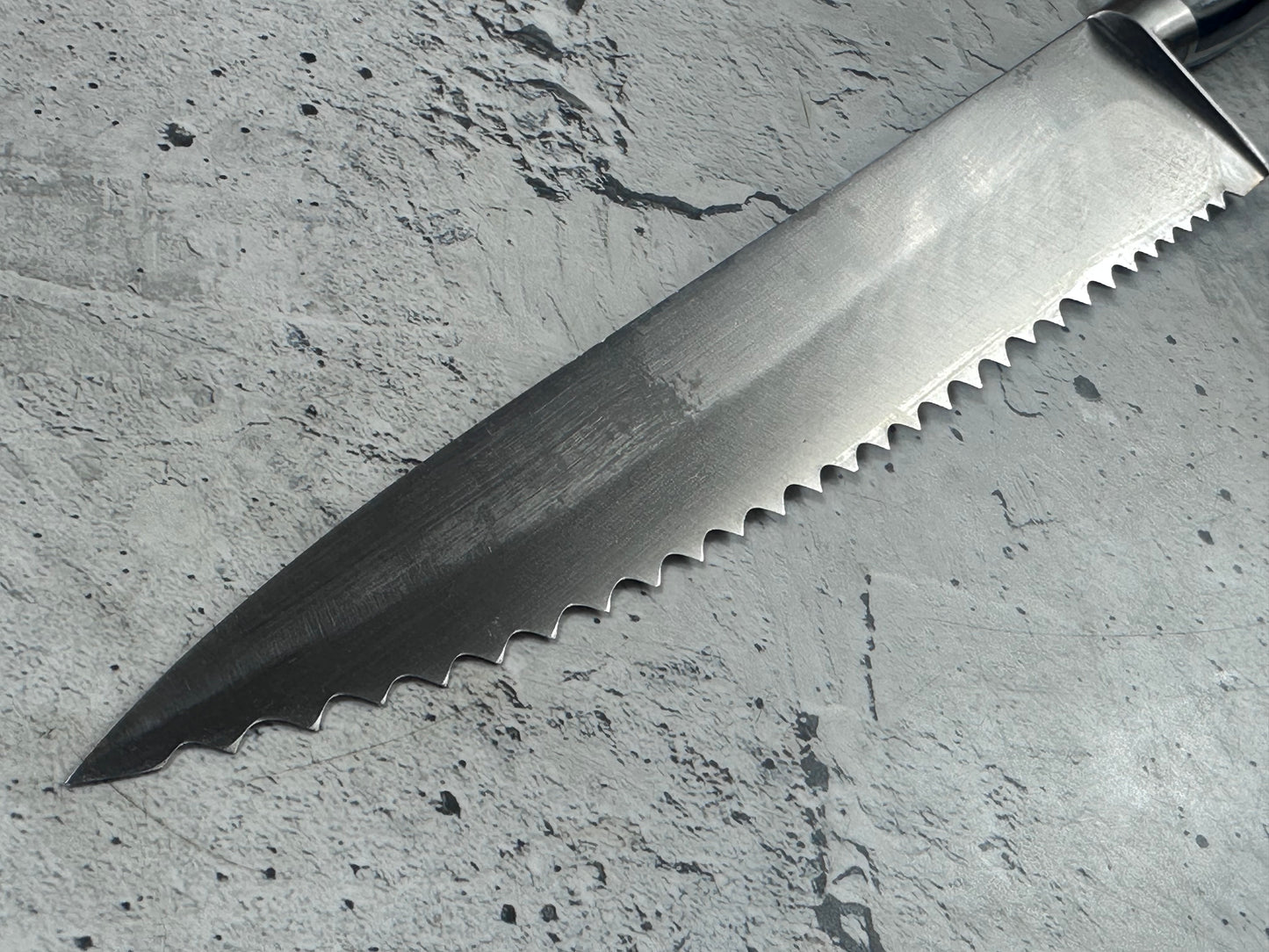 Vintage French Serrated Frozen Food Knife 250mm Inox Steel POM Handle 2194
