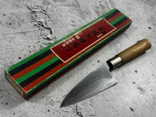 Vintage Kanemasa Carbon Steel Ko-Deba Knife 120mm 2327