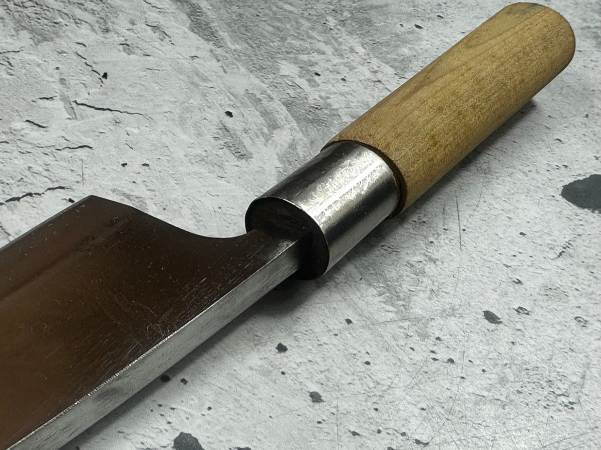 Vintage Unbranded Deba Knife 120mm Carbon Steel Wood Handle 2233