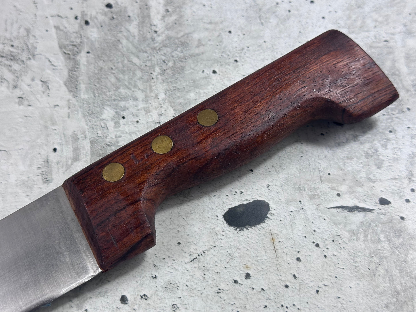 Vintage French Nogent Butcher Knife 210mm Inox Steel Wood Handle 2188