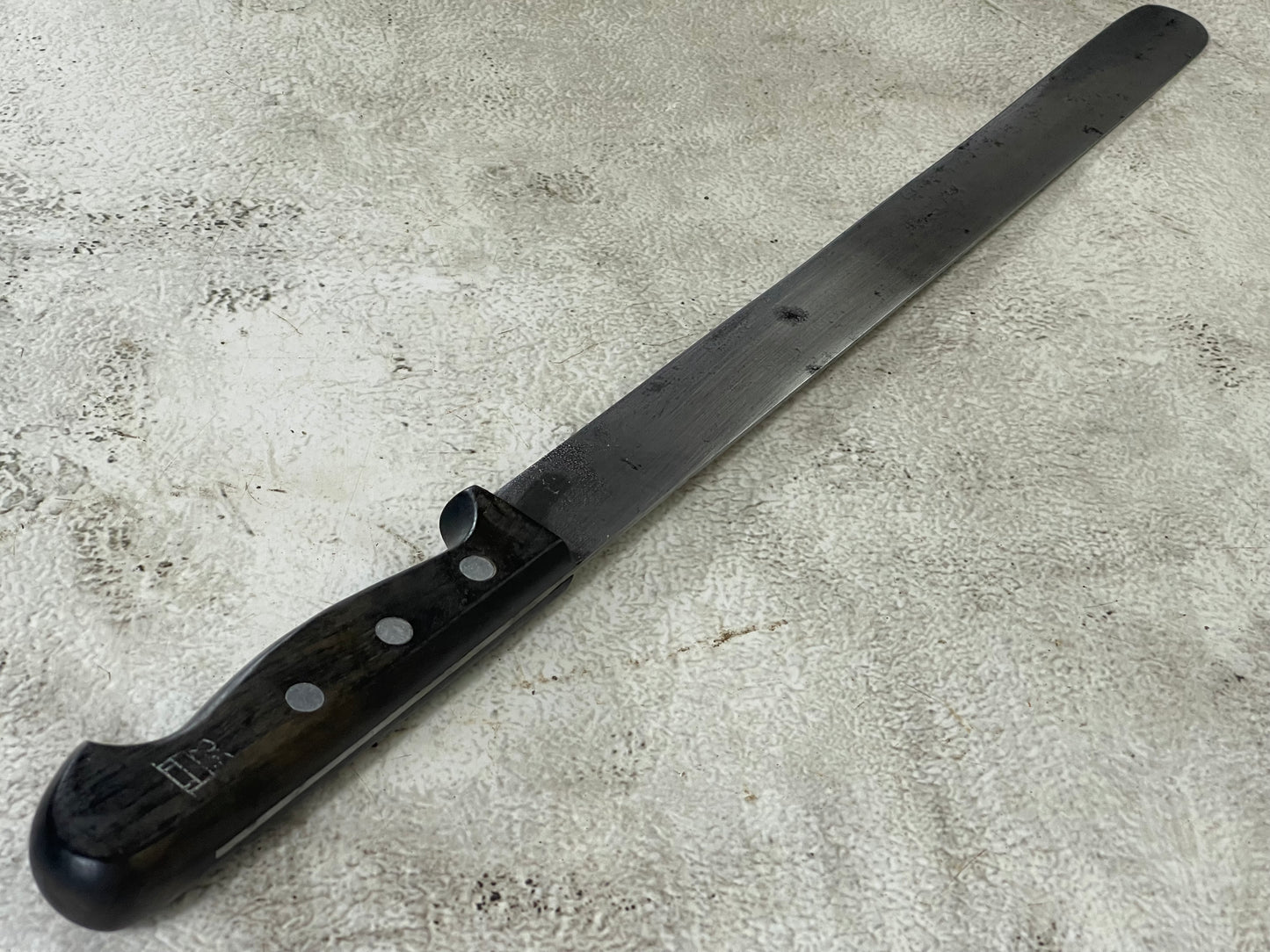 Vintage Gustav Emil Ern Flexible Brisket Knife 310mm High Carbon Steel Made in Germany 🇩🇪 1888