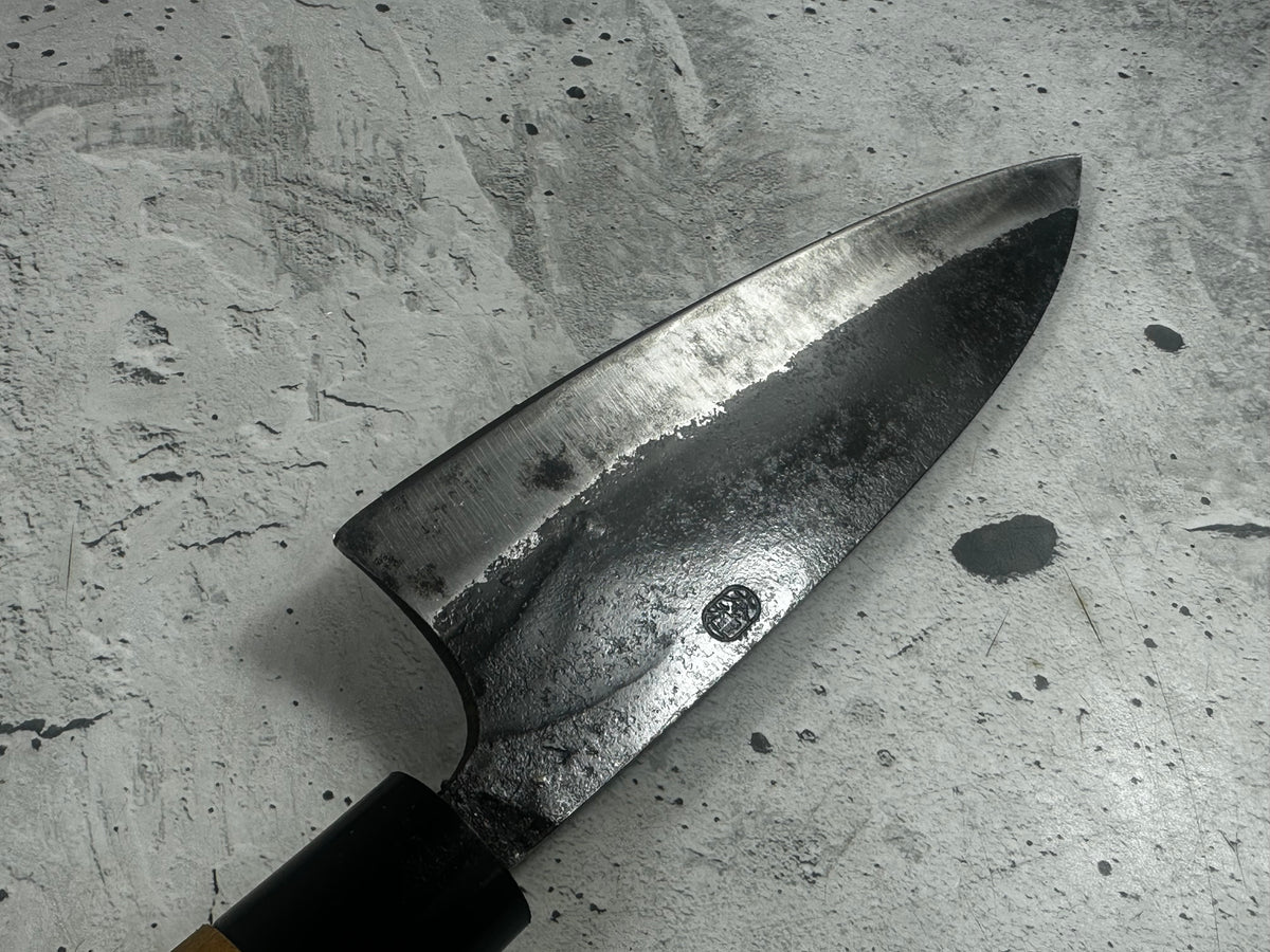 Vintage Tanegashima Deba Knife 180mm Carbon Steel Timber Handle 2271