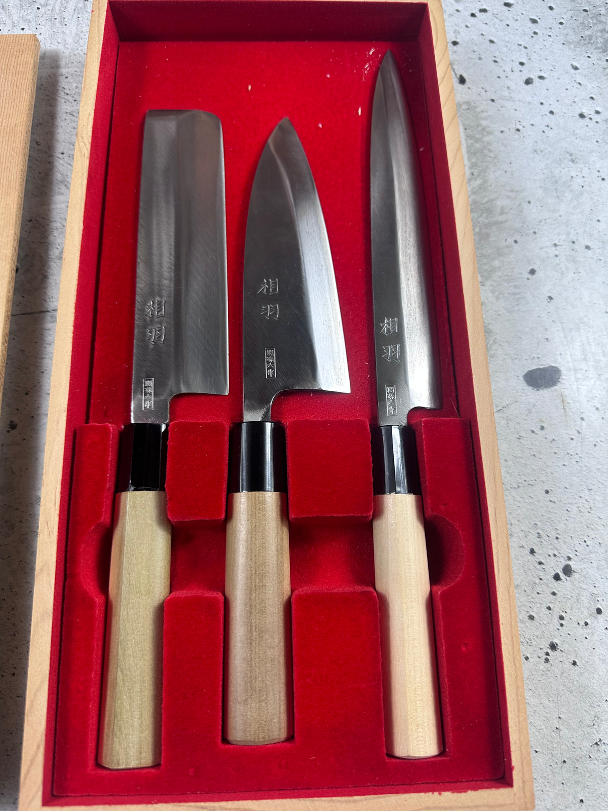 Vintage Seki Magoroku Sashimi Set 3Pcs Carbon Steel 2147