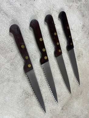Vintage French Serrated Paring Knife Set 4x Made in France 🇫🇷 1987