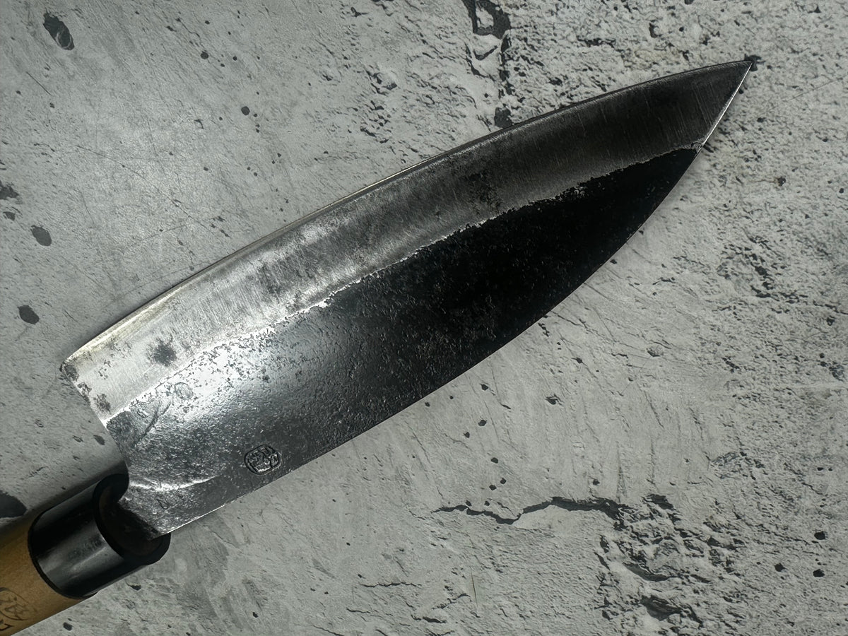 Vintage Tanegashima Deba Knife 180mm Carbon Steel Timber Handle 2271