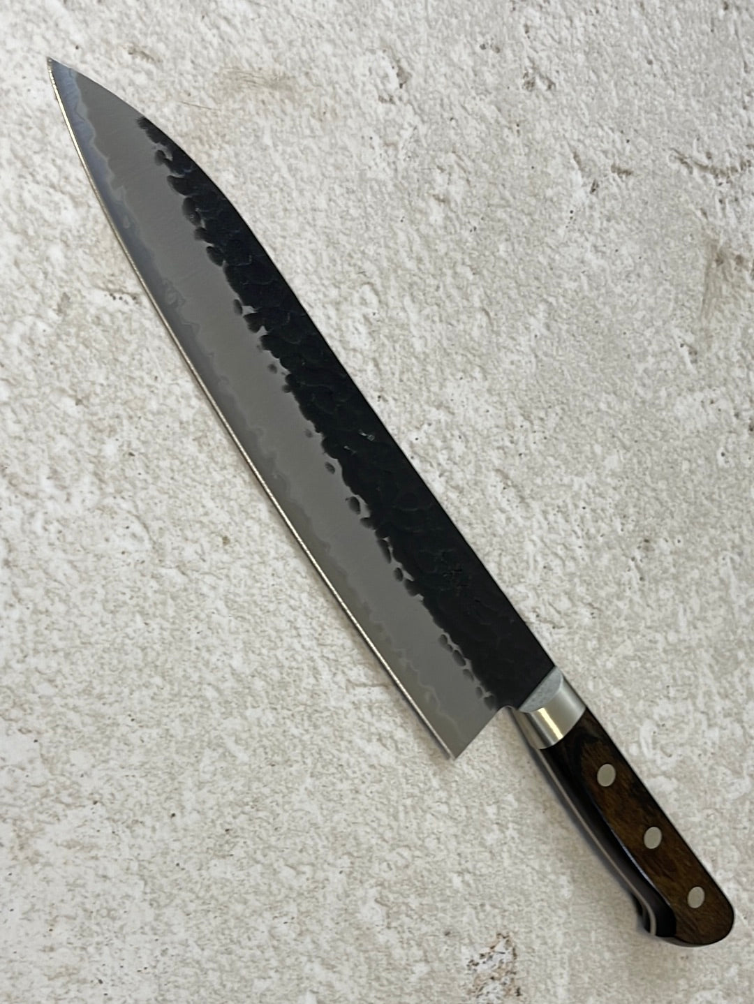 Tsunehisa Aogami Super Kuro Tsutime Gyuto Knife 210mm  Brown Pakka Wood Handle - Made in Japan 🇯🇵