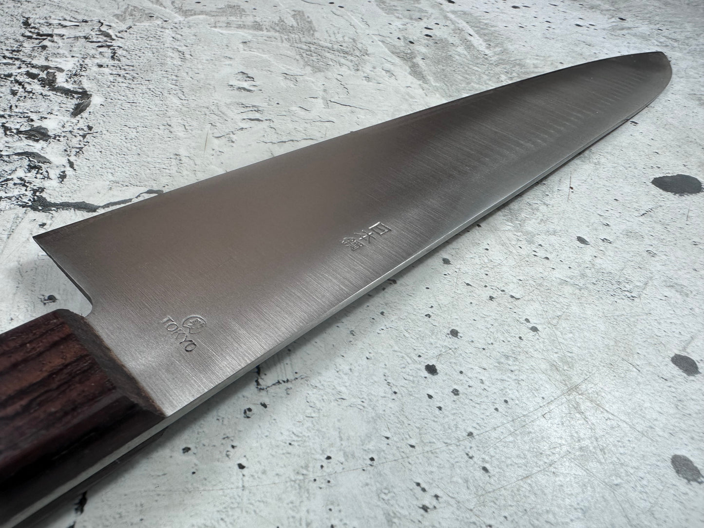 Vintage Gensukehisa Gyuto 300mm Carbon Steel Wood Handle 2239