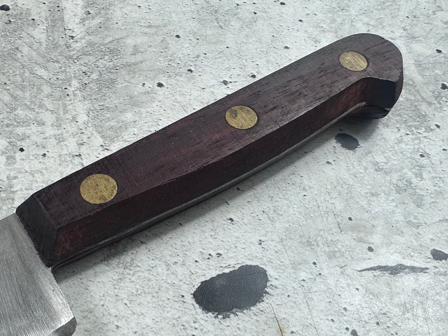 Vintage French Slicing Knife 200mm Inox Steel Wood Handle 2193