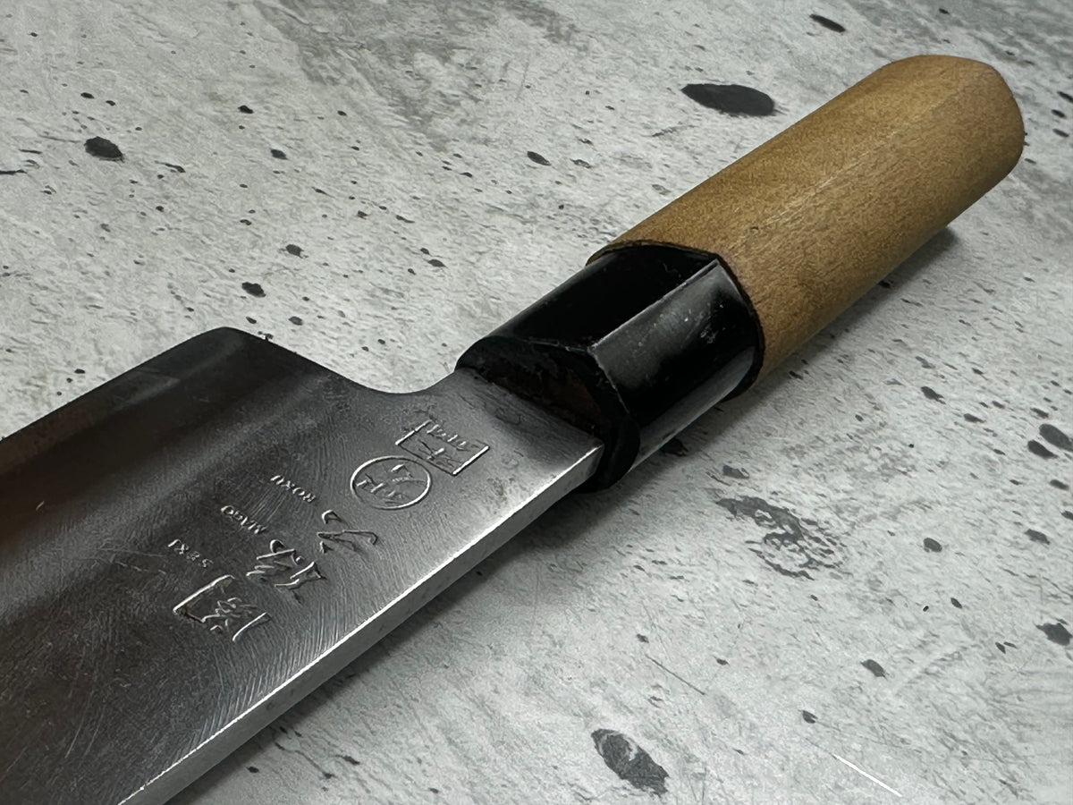 Vintage Seki Magoroku Funayuki  Knife 150mm Carbon Steel Magnolia Wood Handle  2262