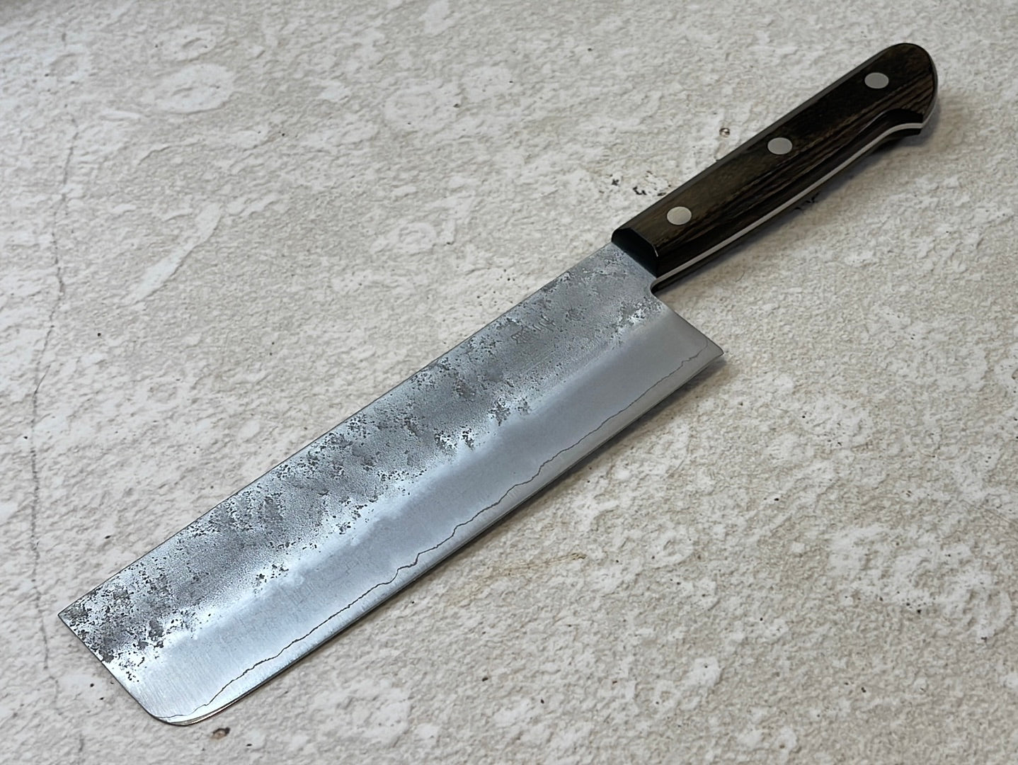 Tsunehisa G3 Nashiji Brown Nakiri 180mm - Made in Japan 🇯🇵