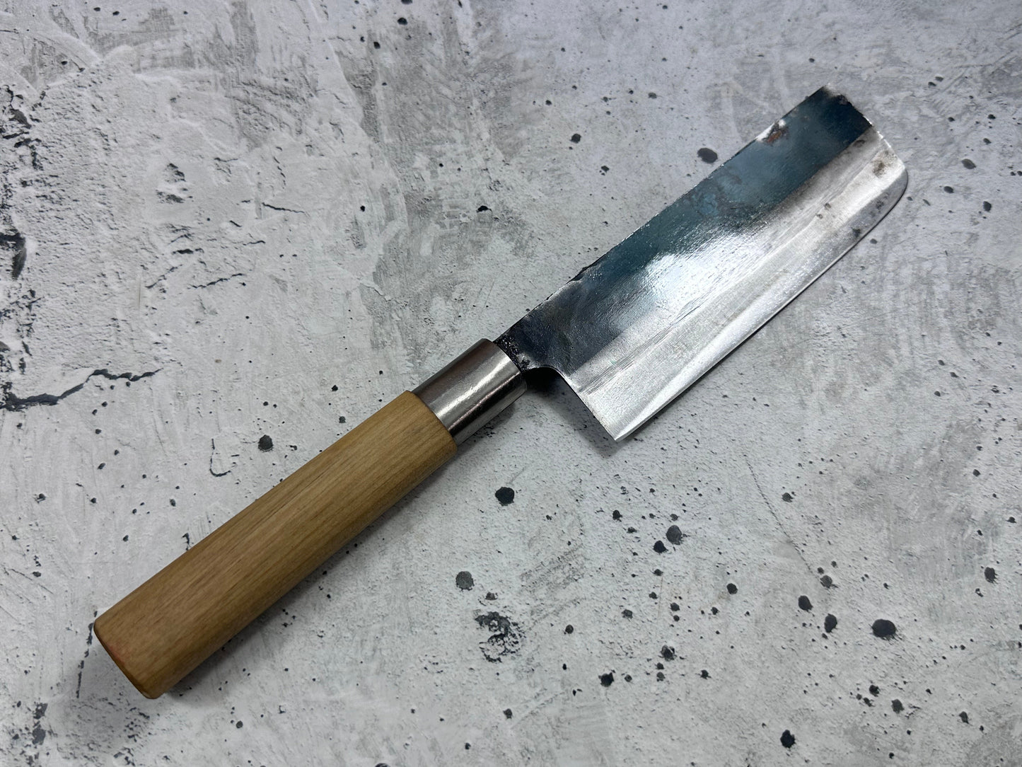 Vintage Fujiwara Sadashige Nakiri Knife 160mm Carbon Steel Original Box 2139