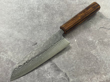 Load image into Gallery viewer, Tsunehisa 440c Damascus Nashiji  Santoku 170mm Oak Wood Handle - Made in Japan 🇯🇵