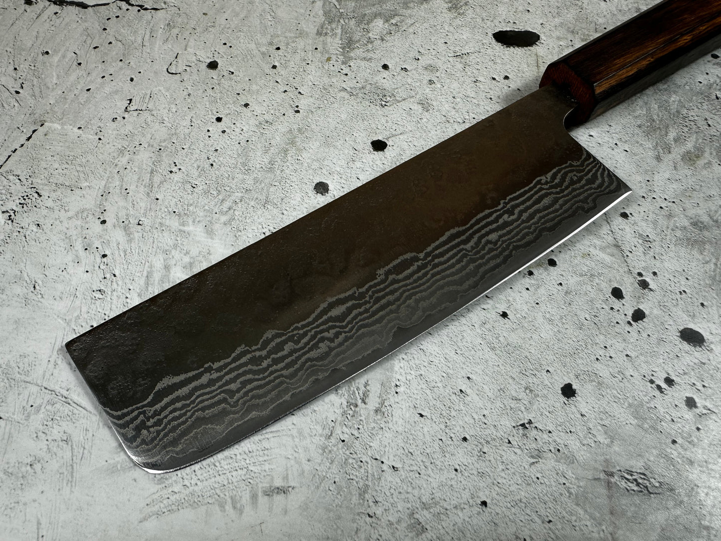 Tsunehisa 440c Damascus Nashiji Nakiri 170mm Oak Handle Made in Japan 🇯🇵