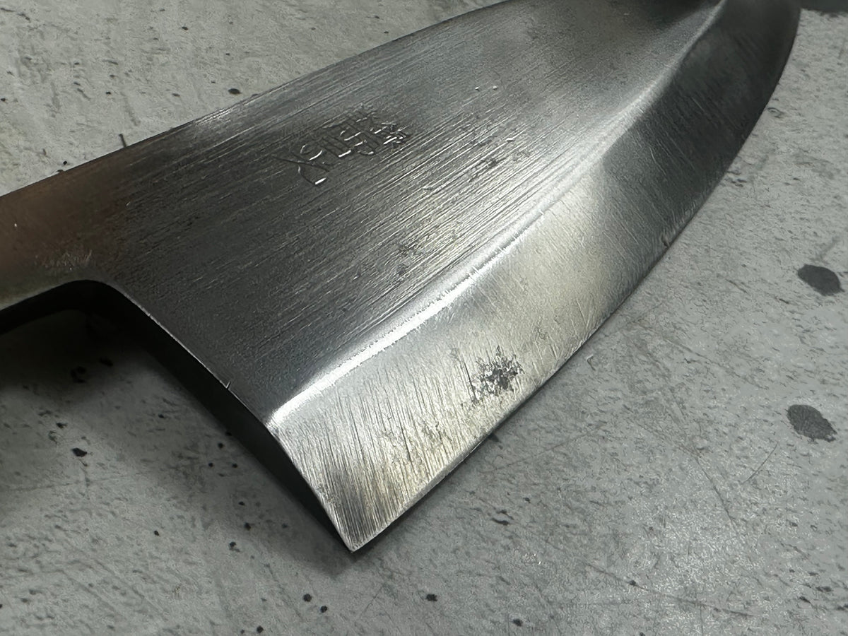 Vintage Kajigen Carbon Steel Deba Knife 150mm 2349