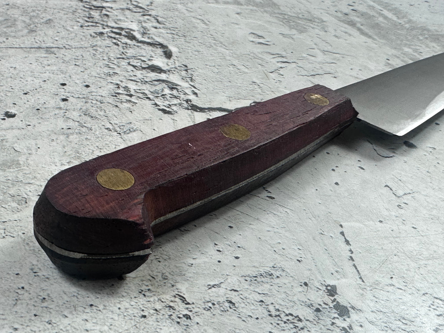 Vintage French Slicing Knife 200mm Inox Steel Wood Handle 2193