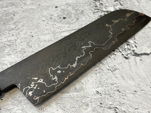 Damascus CuMai Santoku Knife 180mm, Vietnamese Rosewood Burl  Handle