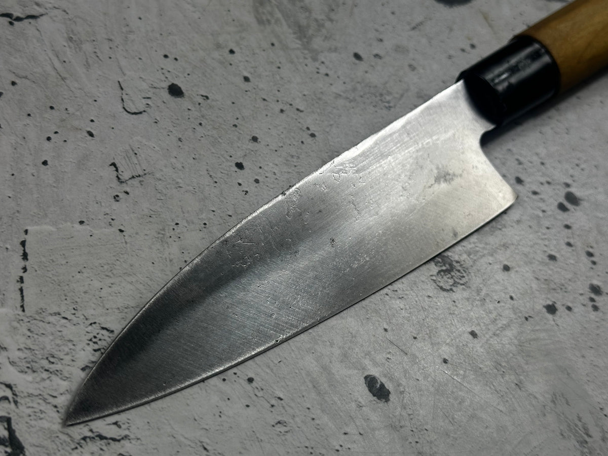 Vintage Seki Magoroku Funayuki  Knife 150mm Carbon Steel Magnolia Wood Handle  2262