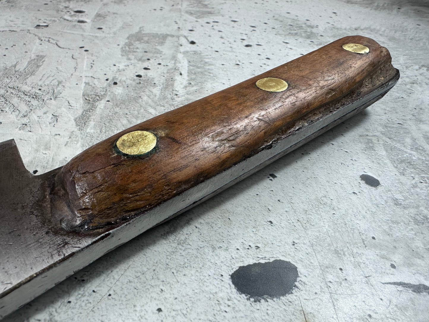 Vintage L. & I. J. White Butcher Cleaver Knife 205mm Carbon Steel Made in USA 2104