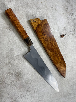 Keskin Migaki Kiritsuke 230mm Amboyna Burl & Buffalo Horn with sheath