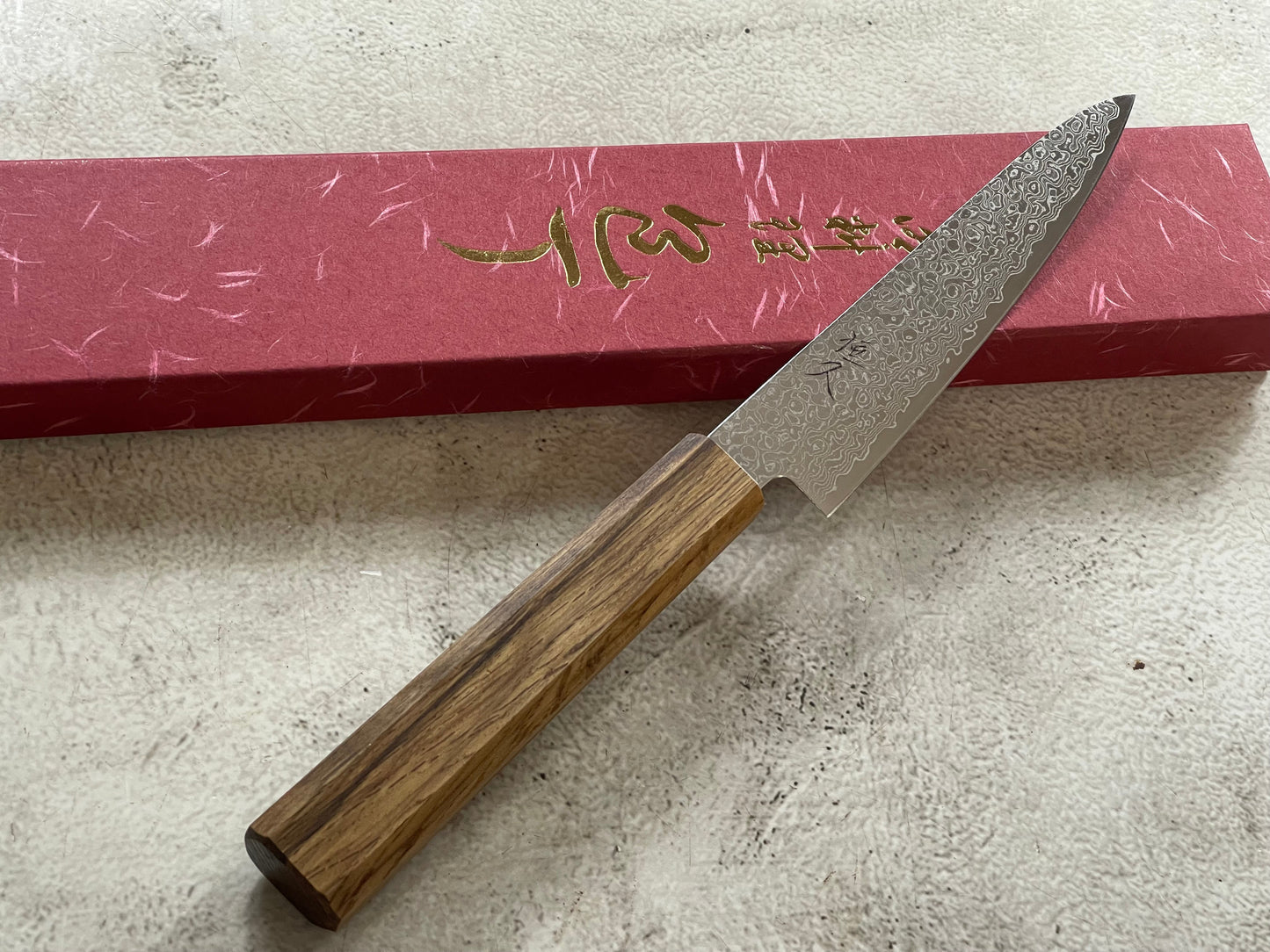 Tsunehisa ZA18 Damascus Petty 135mm Oak Handle Made in Japan 🇯🇵