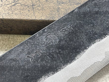 Load image into Gallery viewer, Kyohei Shindo Warikomi Blue #2 Kurouchi 165mm Nakiri with Keyaki Wa Handle and Plastic Ferrule - Made in Japan 🇯🇵