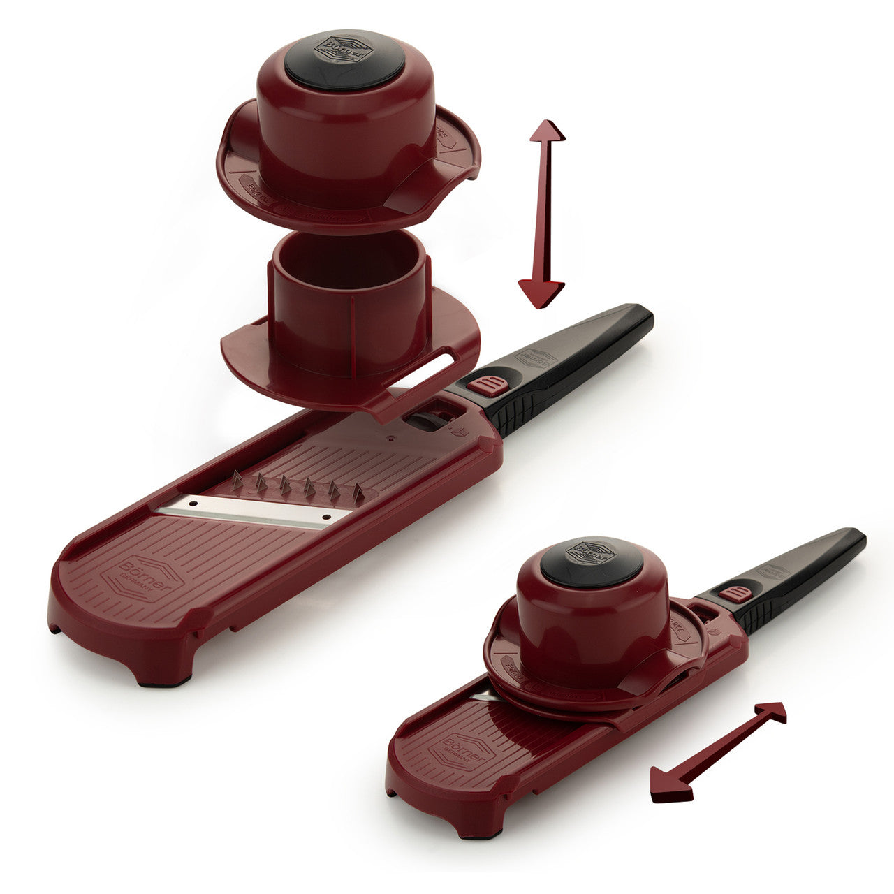 BÖRNER GERMANY Multi Dicer & Julienne Cutter Red