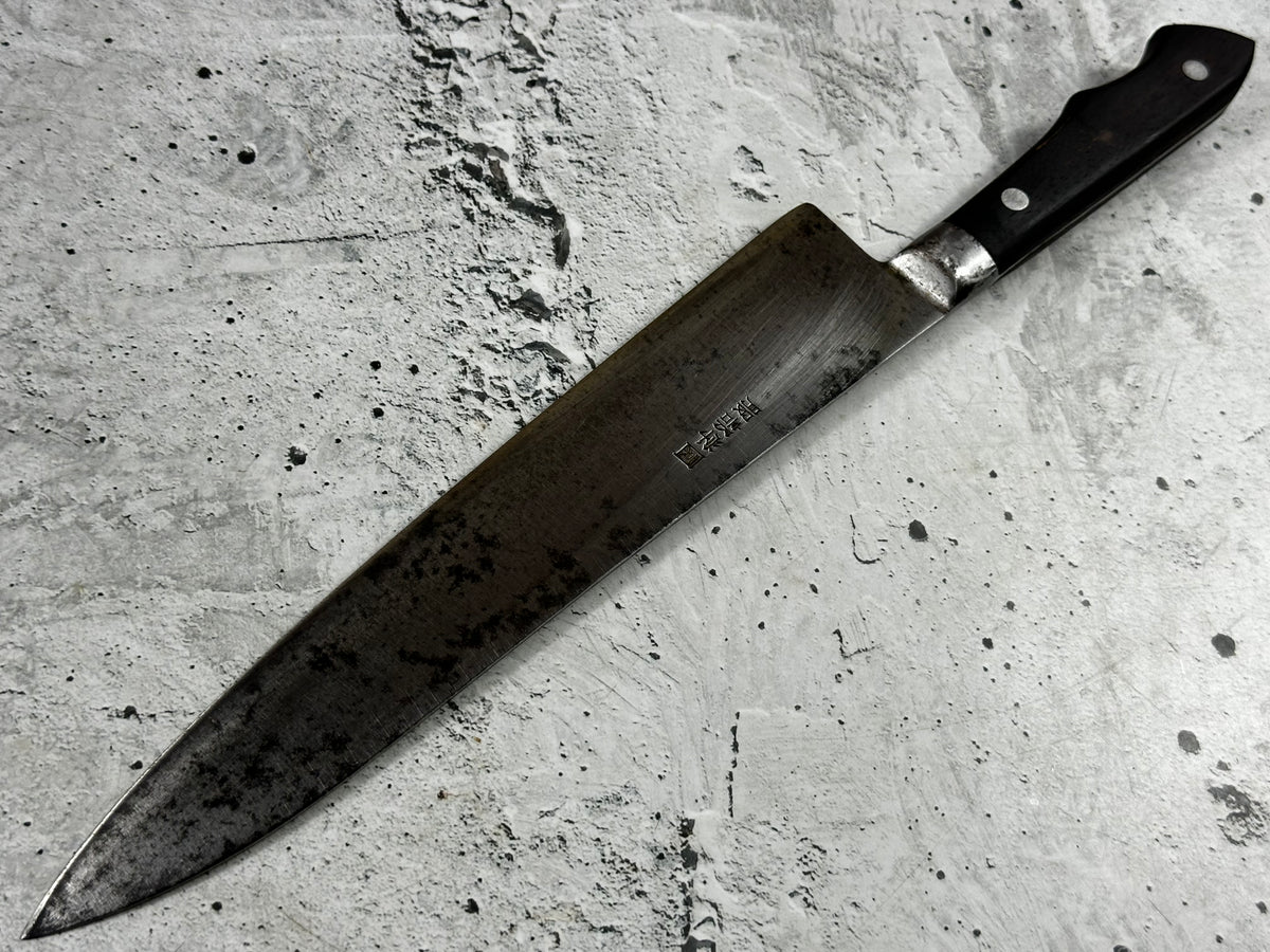 Vintage Minamoto Kougetsu Carbon Steel Gyuto Knife 240mm 2305