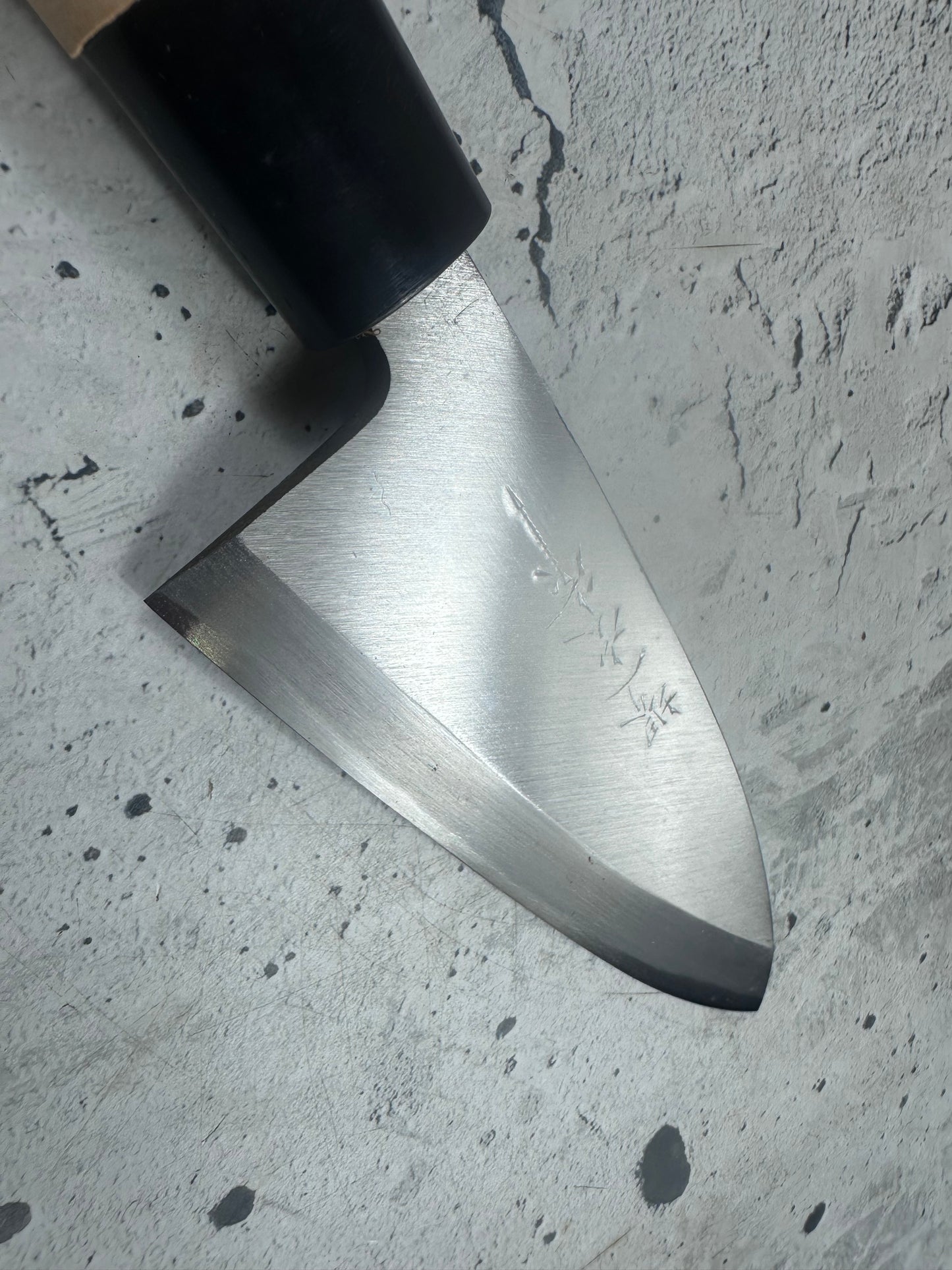 Vintage Sakai Ichiji Deba Knife Carbon Steel Wood Handle 2241