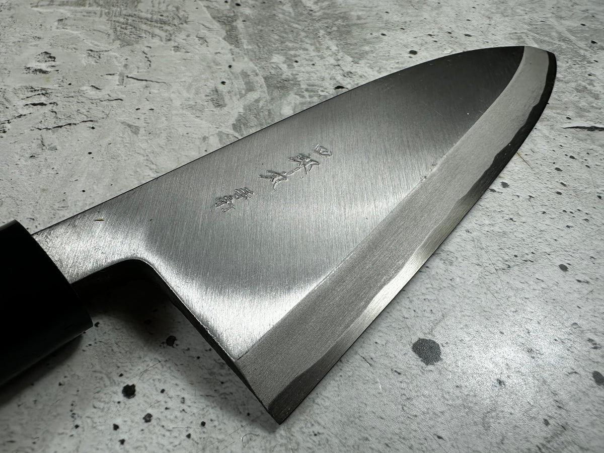 Vintage Shiromaru Deba Knife 195mm Yasugi Carbon Steel Magnolia Handle 2284