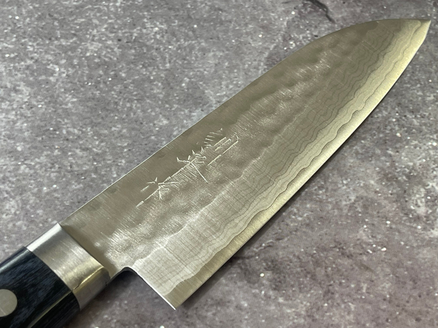 Masutani Kokuryu Ko-Santoku 130mm Blue Pakkawood Handle