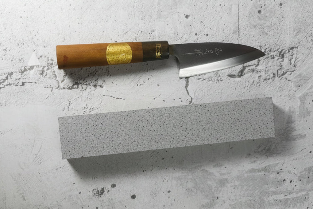 Vintage Kumpei Deba Knife 120mm Carbon Steel Wood Handle Buffalo Horn 2230