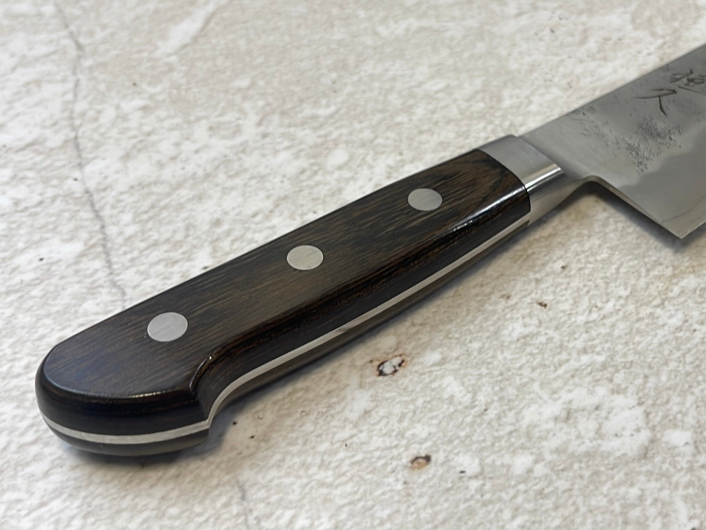 Tsunehisa G3 Nashiji Brown Santoku 180mm - Made in Japan 🇯🇵 With Bolster
