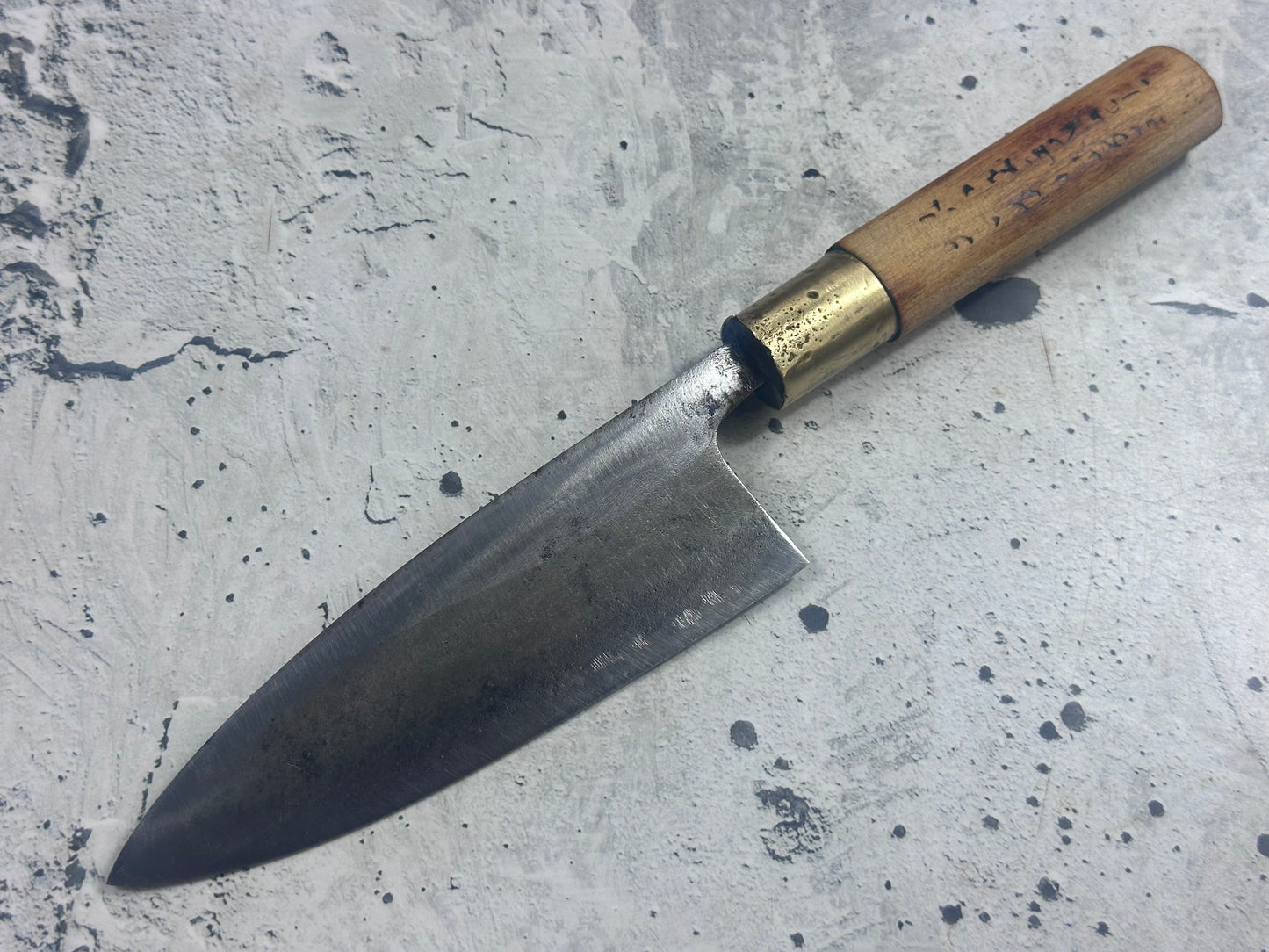 Vintage Sakai Kokaji Takehiro Deba Knife 140mm Carbon Steel 2144