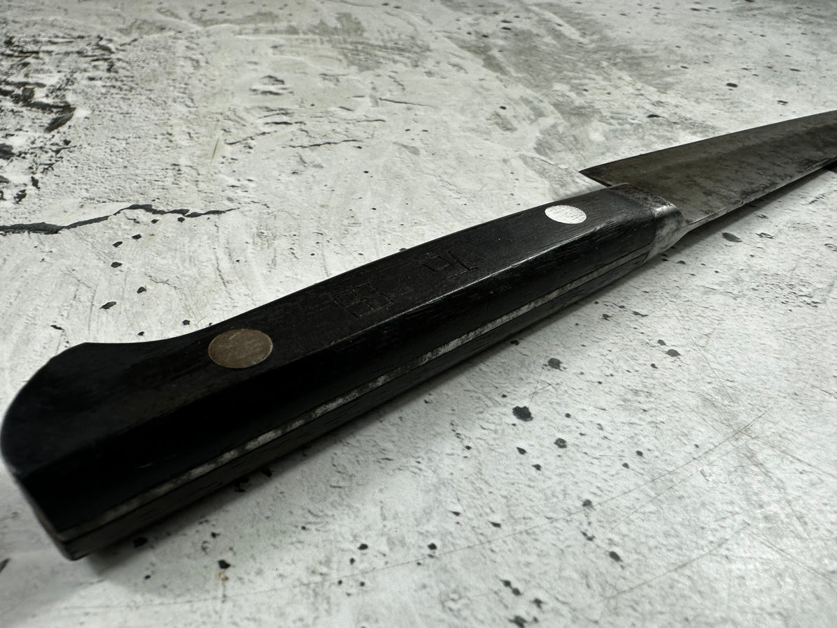 Vintage Masaaki Masateru Petty Knife 150mm Carbon Steel Western Wood Handle 2251